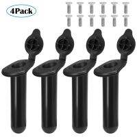 4PCS 4 PCS Kayak Fishing Rod Holders With Cap Cover Plastic Flush Mount Fishing Rod Holder Gasket Boat Fishing Tackle Accessory