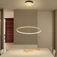 AC85-265V Circle Pendant Chandelier Lighting For Dining Kitchen Room Rings Aluminum Hanging Chandelier lustre de plafond moderne