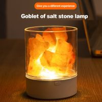 1200mAH LED Light Salt Stone Lamp USB Crystal Himalayan Lava Salt Lamp Table Multicolor Night Light Sleep Aid For Bedroom