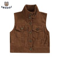 EWODOS Baby Boys Casual Corduroy Vest Jackets Winter Fall Fashion Button Down Lapel Collar Sleeveless Outwear Newborn Waistcoats