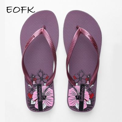 【CC】▨  EOFK Slippers Beach Flip Flops Fashion Designer Ladies Female Slides