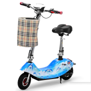 Xe Điện Gấp Gọn Mini E-SCOOTER bánh 8inch Có Giảm Sóc Trước Tặng Ghế Em Bé