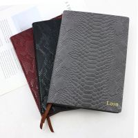 Fashion Office Notebook PU Leather Blank Notebook Snake Pattern Mini Pocket Notebook Portable Journal Hardcover Notebook Cover