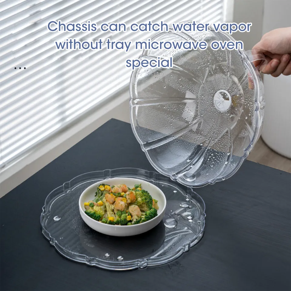 Microwave Oven Food Cover Food Plate Dish Cover Anti-splash Handle