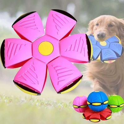Dog Toys Flying Saucer Ball Pet Magic Deformation UFO Toy Outdoor Sports Dog Training Equipment Dogs Play Flying DISC Toys