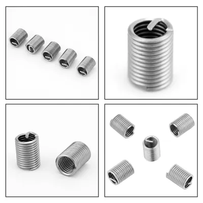 50Pcs Helical Threaded Inserts 304 Stainless Steel Coiled Wire Helical Screw Thread Inserts Helical Wire Insert Thread Repair Insert Assortment Kit with Box (M6 x 1.0 x 2.5 D Length)