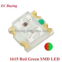 20pcs 1615 SMD LED Bead Red Green Dual Color 2 Color RGB High Light Emitting Diode DIY Kit Electronic Component