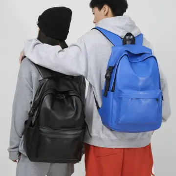 White leather sale backpack mens