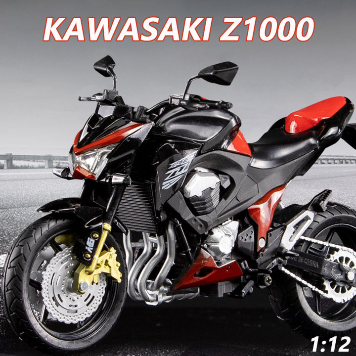 Xe mô hình mô tô Kawasaki Z1000 Welly 118  Blue Mô Hình