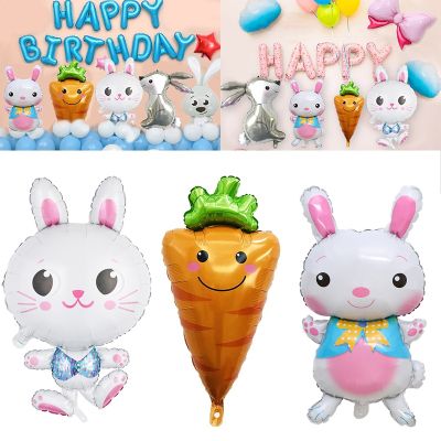 Aluminum Film Balloons Rabbit Balloons Easter Bunny Foil Decoration Kids Hunt Grey White Helium