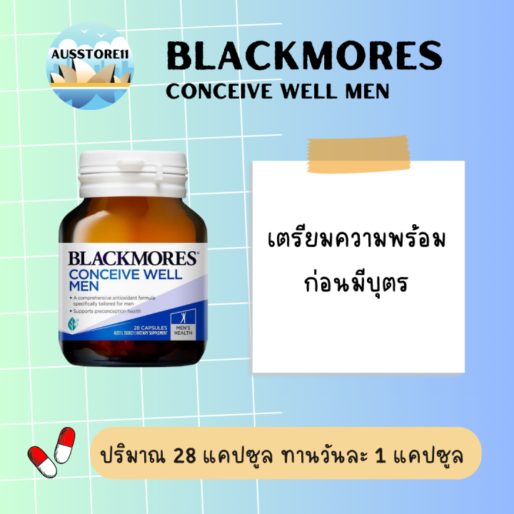 Blackmores Conceive Well Men Energy Support Vitamin 28 Tablets บำรุงสเปริมเพศชาย