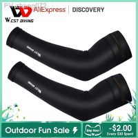 WEST BIKING Ice Silk Sports Arm Sleeves Cycling Arm Sleeves Cover Sun UV Protection Outdoor Running Fitness Summer Arm Sleeves