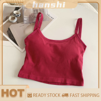 hanshi [2023 new HOT FASHION] lazlook เสื้อกล้ามเปลือยหลังสายเดี่ยวเซ็กซี่ฤดูร้อนเสื้อกล้ามแขนกุดสีทึบเข้ารูป