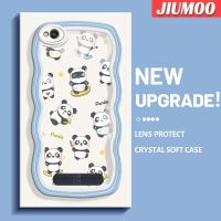 เคส JIUMOO สำหรับ Xiaomi Redmi 4A 5A เคส6A ลายการ์ตูนน่ารักแพนด้าดีไซน์ใหม่คอลอร์ขอบเป็นลอนกันกระแทกแบบใสนิ่มเคสมือถือโปร่งใสลายกล้องถ่ายรูปฝาครอบป้องกันซิลิก้าเจลที่สร้างสรรค์