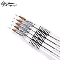 A wonderful New 1pcs 2#3#4#5#6#100 Kolinsky Hair Nail Art Brush Carving Pow Gelder Nail Brush Metal Hand Manicure Tools