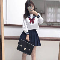 Japanese Style S-2Xl Student Girls School Uniforms Girls Navy Costume Women Sexy Navy JK Suit Sailor Blouse Pleated Skirt