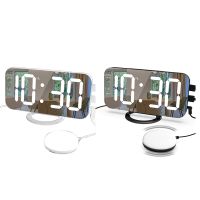 LED Vibration Alarm Clock Multifunctional Dual USB Charging Mute Bedside Luminous Automatically Adjust Brightness