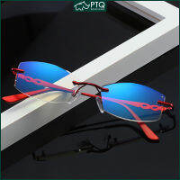 กระจกอ่านหนังสือสำหรับผู้หญิง Ultra-Light Frameless HD แว่นตาป้องกันรังสีสำหรับผู้หญิงขาย Diamond Cut Edge แว่นตา PTQ