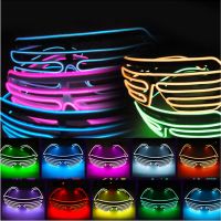 LED Luminous Glasses Halloween Glowing Neon Christmas Party Bril Flashing light Glow Sunglasses Glass Festival Supplies Costumes