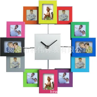 [COD] 14 inch diy photo wall clock creative art frame aluminum quartz watch