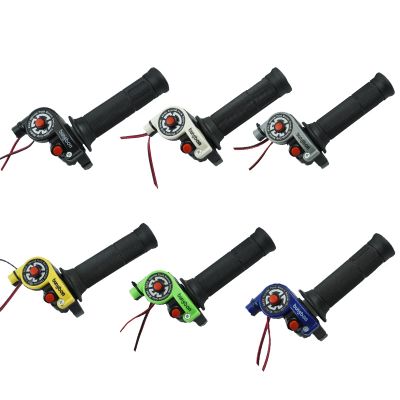 1 Pair 22mm 7/8 Motorcycle Twist Throttle Grip with Cable handlebar Accelerator with Engine On/Off Button for Honda Yamaha