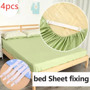 4PCS/Set Elastic Bed Sheet Mattress Cover Blankets Grippers Clip Holder  Fasteners Kit Home Textiles Accessories