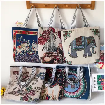 Thai style Handmade Fabric Flock Elephant Purse colorful pattern animal  charm | eBay