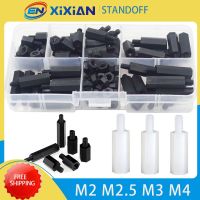 【SAVAGE Hardware Tools】 M2 M2.5 M3 M4 Hex Nylon Standoff Spacer ชุดแบ่งประเภทนอตพลาสติก Bolt คอลัมน์สีขาวดำ