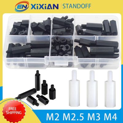 M2 M2.5 M3 M4 Hex Nylon Standoff Spacer Sets Black White Column PCB Motherboard Bolt Plastic Spacing Screws Nuts Assortment Kit