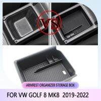 ที่เท้าแขนในรถกระเป๋าเก็บบัตรคอนโซลกลางถาดกล่องเก็บของสำหรับ Volkswagen VW Golf 8 MK8 Golf8อุปกรณ์เสริม2019 2020 2021 2022