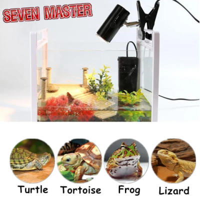 Seven Master 25/50/75W Reptile Ceramic Heat UVA+UVB 3.0 Lamp with Clip-on Bulb Lamp Holder Basking Light for Aquarium