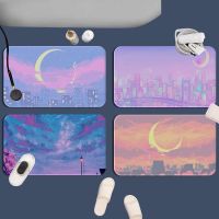 [A Warm] BathroomCarpet Anti SlipRoomWelcome Door Mat Anime Pink Moon Landscape Mat Printing Floor Mat