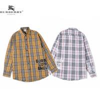 เสื้อเชิ้ตแขนยาวผ้าฝ้ายพิมพ์ลาย Burberry แฟชั่นสําหรับผู้ชาย