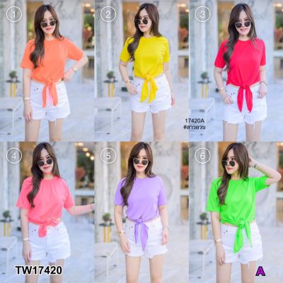 TW17420 เสื้อ #สาวอวบ เสื้อคอกลมแขนสั้น