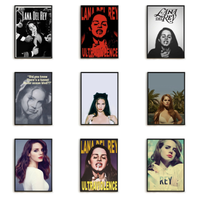 Lana Del Rey นักร้องโปสเตอร์พิมพ์ตกแต่งผนังจิตรกรรมบนผืนผ้าใบภาพตกแต่งสำหรับห้องนั่งเล่น