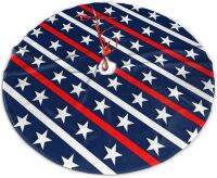 【YP】 Skirt Patriotic Flag and Stripes Xmas Supplies Large for Indoor