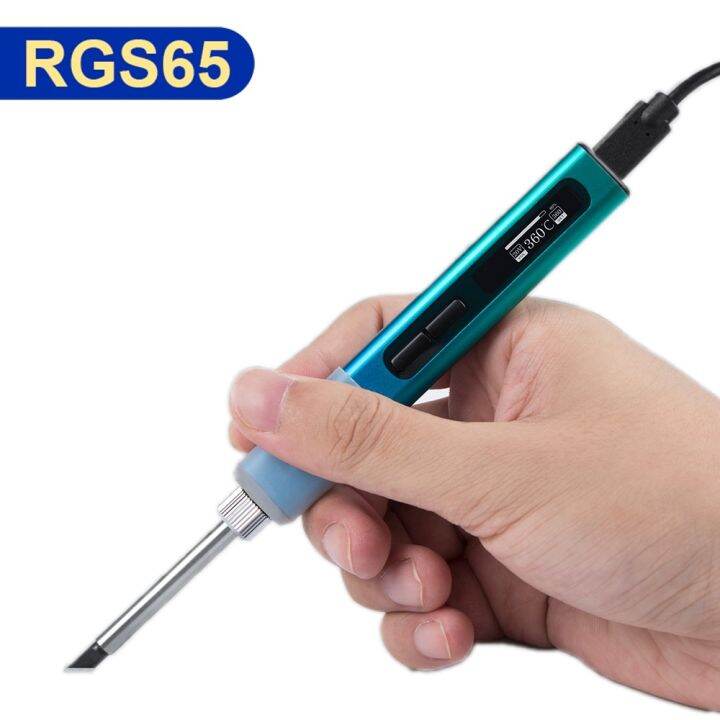 ronguan-ชุดเครื่องเชื่อมเหล็กไฟฟ้า-rgs65-pd-65w-ดินสอลักษณะโลหะเครื่องมือซ่อมแซมแบบพกพาหัวแร้ง-hs-01ปลาย-sh72