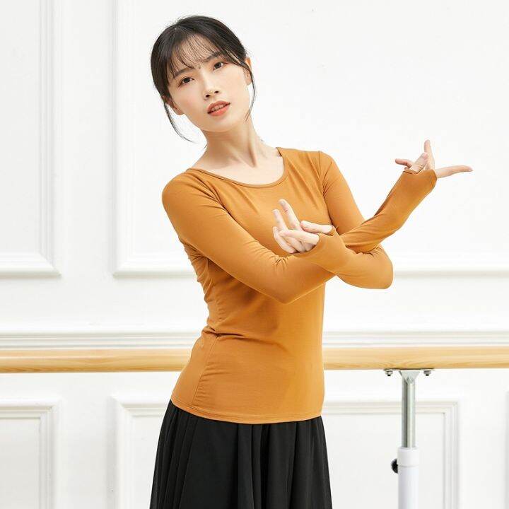 set-of-fingers-long-sleeved-modern-dance-clothing-loose-dance-practice-clothing-female-adult-tops-yoga-training-clothing-performance-clothing