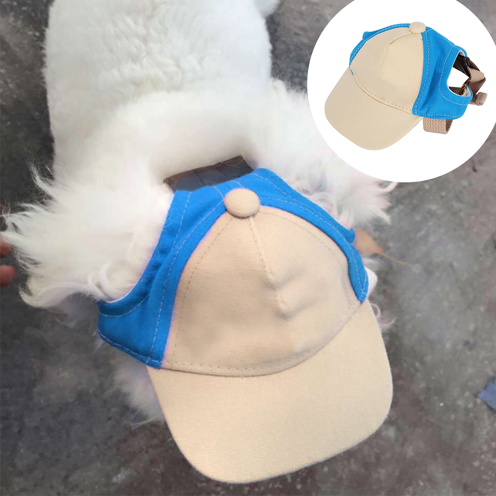 S 22-41cm Pet Summer Cap Cute Outdoor Adjustable Baseball Hat Small Dog Designed Hole for Pets Ears