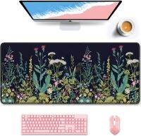 【DT】Wildflowers Night XXL Large Mouse Pad Extended Gaming Black Mousepad Big Office Home Mouse Pad for Computer Keyboard and Laptop hot