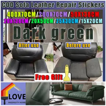 DIY Sofa Repair Using Leather Patch Stickers 