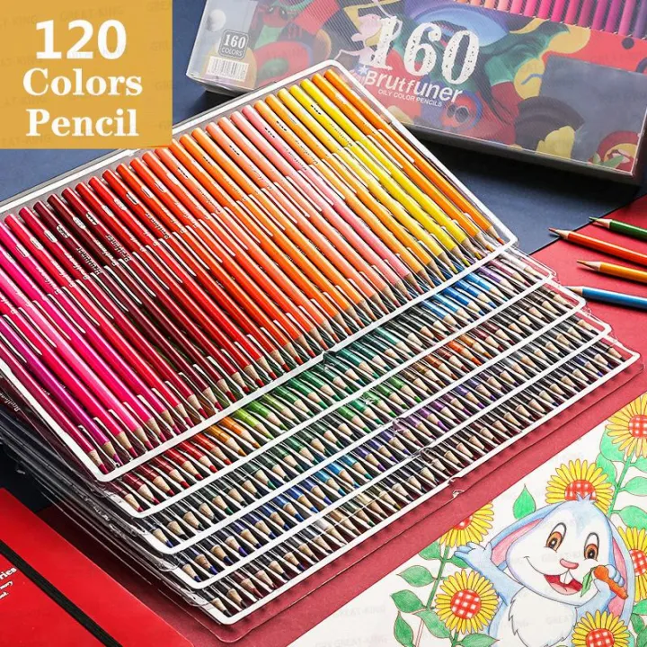 Thai ONLY 160/120/72/48 สีมืออาชีพสีน้ำมันดินสอชุดศิลปินภาพวาดร่างไม้ดินสอสีโรงเรียนอุปกรณ์ศิลปะ