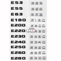 Letter E53 E55 E63 E180 E200 E220 E230 E240 E250 E260 E280 Alloy Car Rear Sticker for Mercedes Benz Automotive 3D Digital Alphabet Trunk Emblem Badge Decal