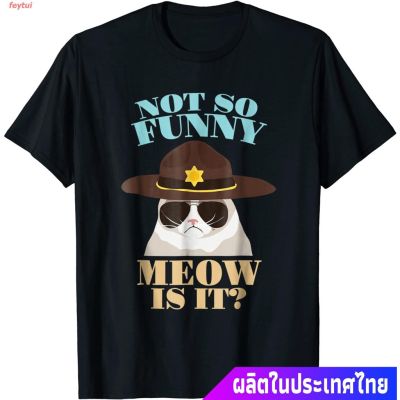Short Sleeve Crew neck  Cute Cat Super State Trooper Shirt-Not So Funny Meow Is It Gift