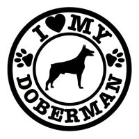 【cw】 Personalized I Doberman Dog Paws Fashion Car Stickers 14.3cmx14cm ！