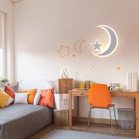 LED star moon wall lamp childrens baby room cartoon decorative wall lamp living room bedroom corridor staircase lighting