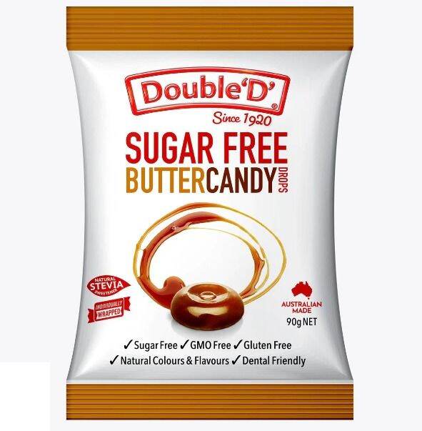 Double D SUGAR FREE CANDY BUTTER Permen Sugar Free Bebas Gula Gluten Double D SUGAR FREE CANDY BUTTER Permen Sugar Free Bebas Gula Gluten