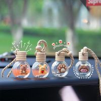 【DT】  hotGlass Transparent Refillable Car Perfume Air Freshener Hanging Empty Bottle Fragrance Diffuser Interior Accessories 5.3*3.5cm