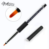 ANGNYA 1Pcs Black Petal Nail Brush Acrylic Nail Art Petal Brush French Lines Stripes Flower Painting Drawing Pen Manicure Tools Artist Brushes Tools