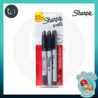 Sharpie ปากกามาร์คเกอร์ ชาร์ปี้ ALL-IN-1 สีดำ แพ็ค 3 ด้าม  - Sharpie ALL-IN-1 Permanent Markers Black  [ ถูกจริง TA ]